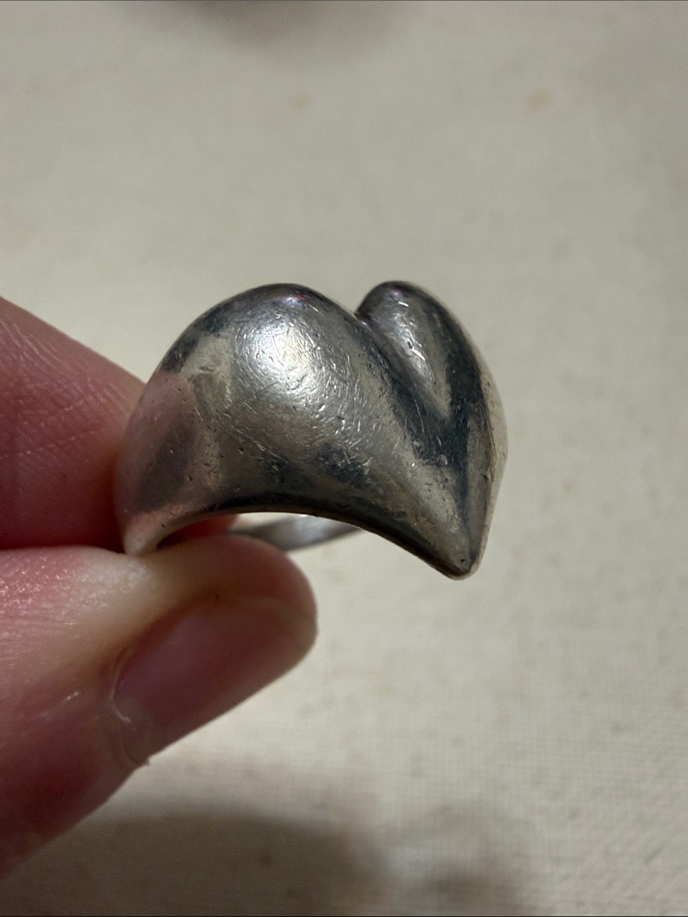 Sterling Silver 925 Heart Dome Ring size 7.25 - Picture 8 of 13